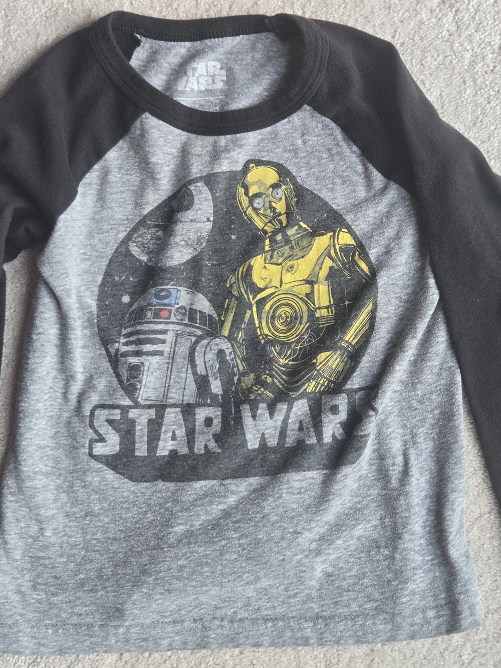jumping beans Gray & Black Star Wars C-3PO & R2-D2 Raglan Tee